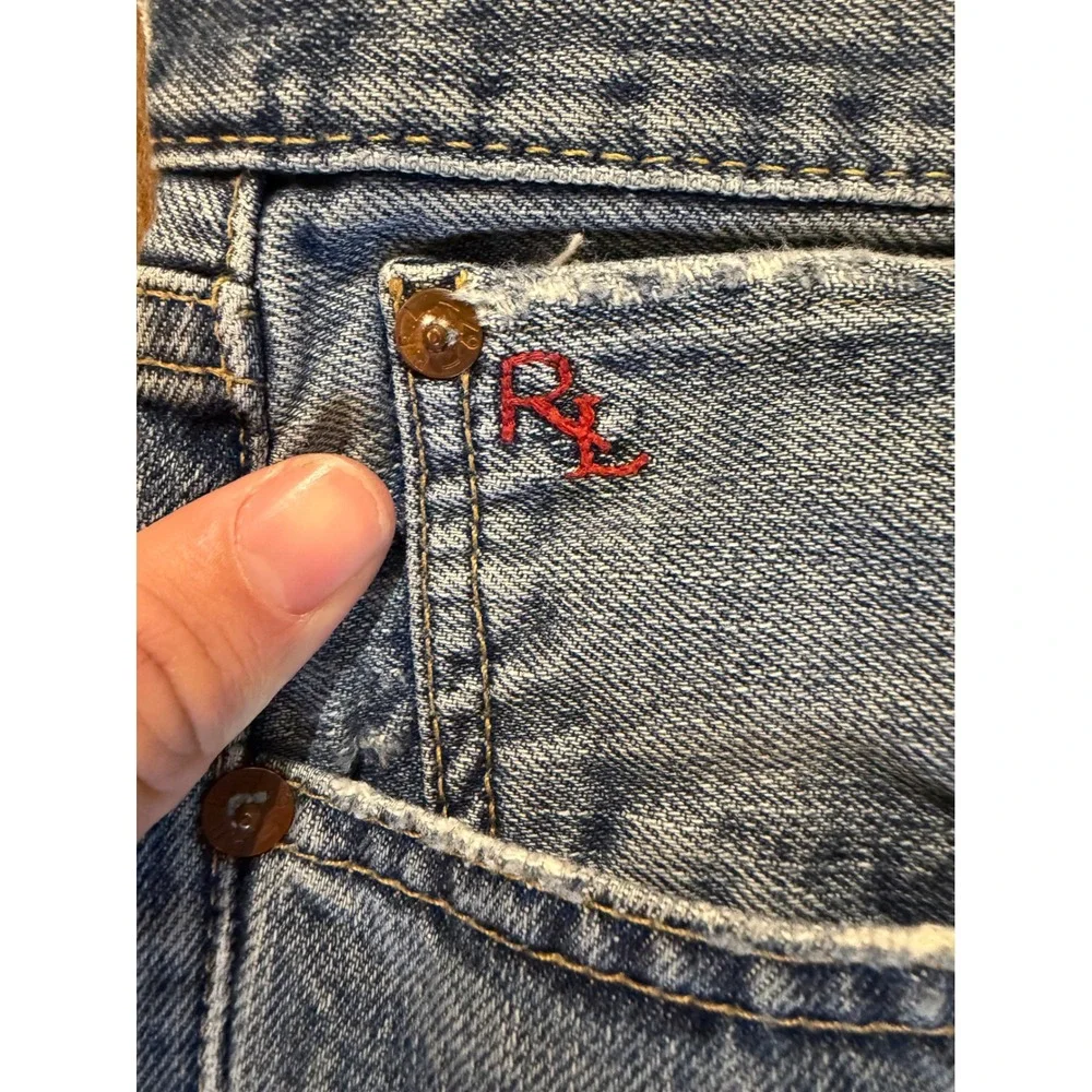 Polo Ralph Lauren Jeans Mens 32x30 Light Wash Straight Leg Authentic Dungarees